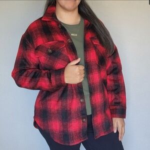 Time & Tru plaid shacket Medium New with tags